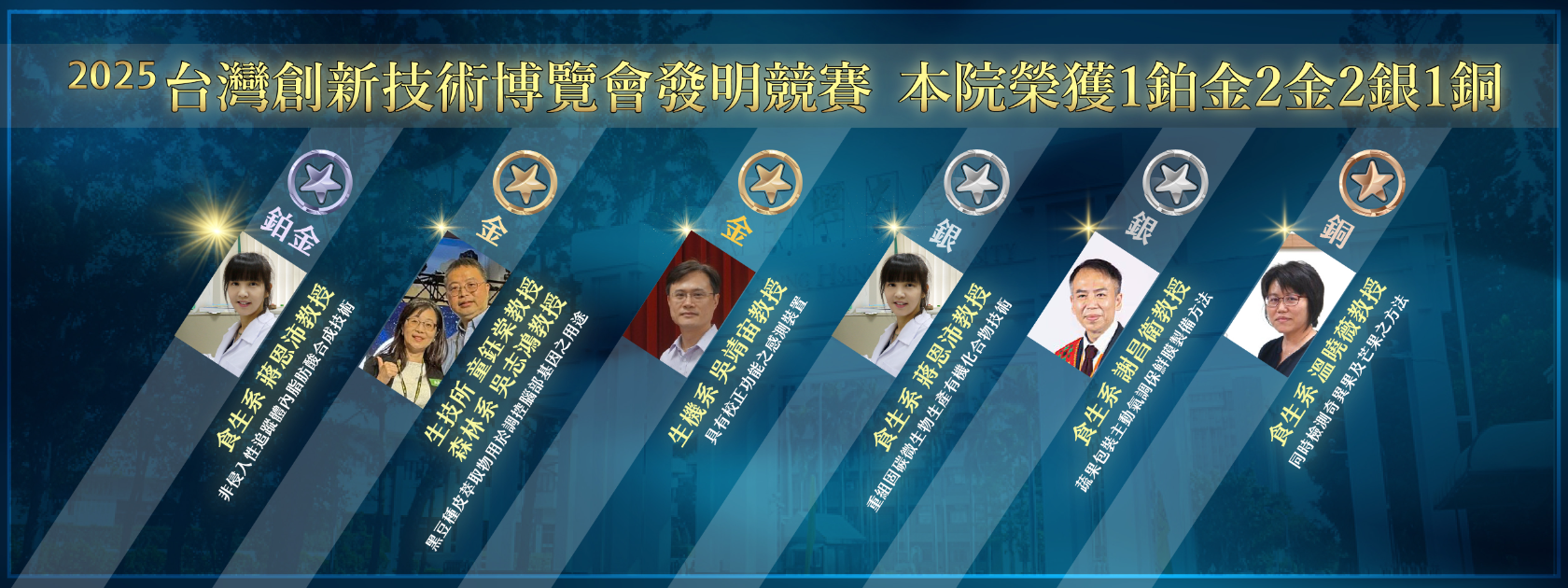 2025台灣創新技術博覽會發明競賽 興大榮獲 1鉑金2金2銀3銅