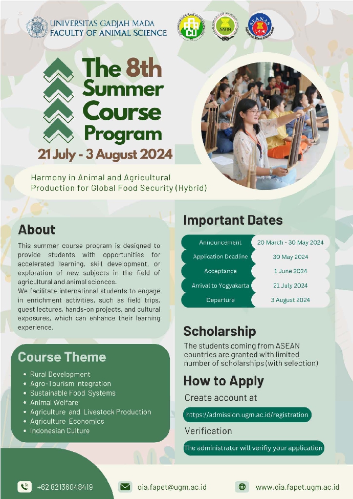 【FW】the 8th Summer Course Program on Harmony in Animal and Agricultural Production for Global Food Security