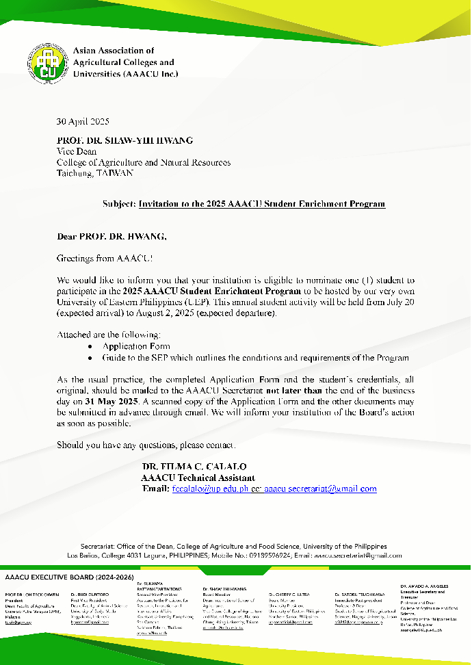 【Application Deadline: 1 p.m., May 23, 2025】Call for 2025 AAACU-UEP STUDENT ENRICHMENT PROGRAM