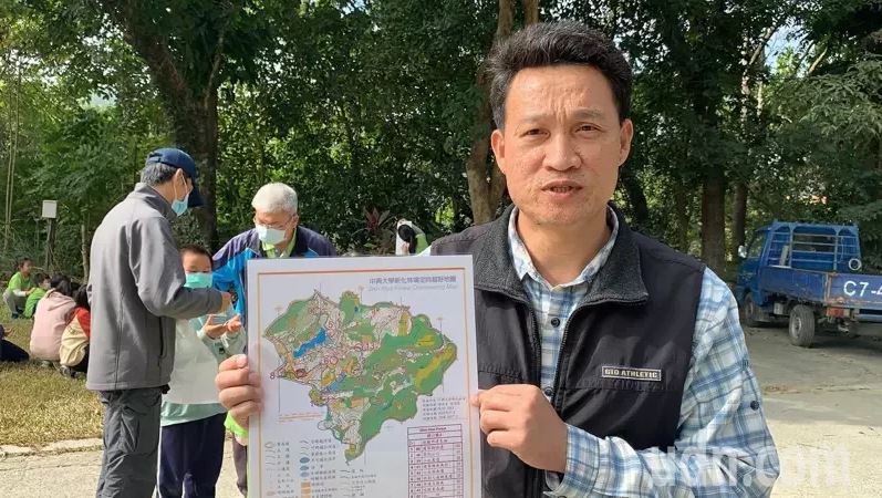 中興大學新化林場場長吳佾鴻表示，「森林定向越野場域」佔地90公頃，很適合學校及公司行號來挑戰。記者吳淑玲／攝影