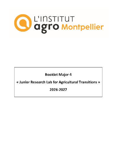 轉知【實習徵才】法國蒙貝里耶國際高等農學院 Junior Research Lab For Agricultural Transitions課程(115/4/23中午截止)